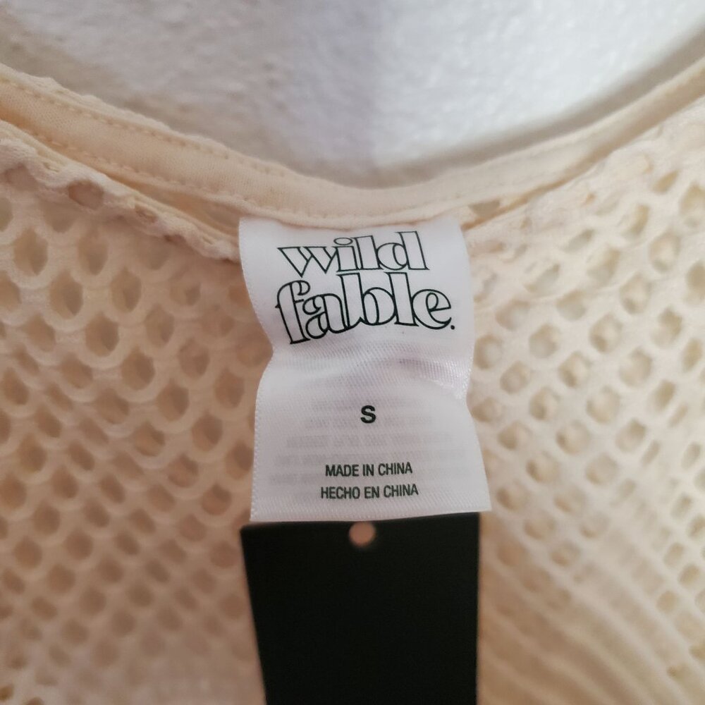 Wild Fable S Cream Fishnet Fringe Cover-Up Dress With Tags - Picture 4 of 7